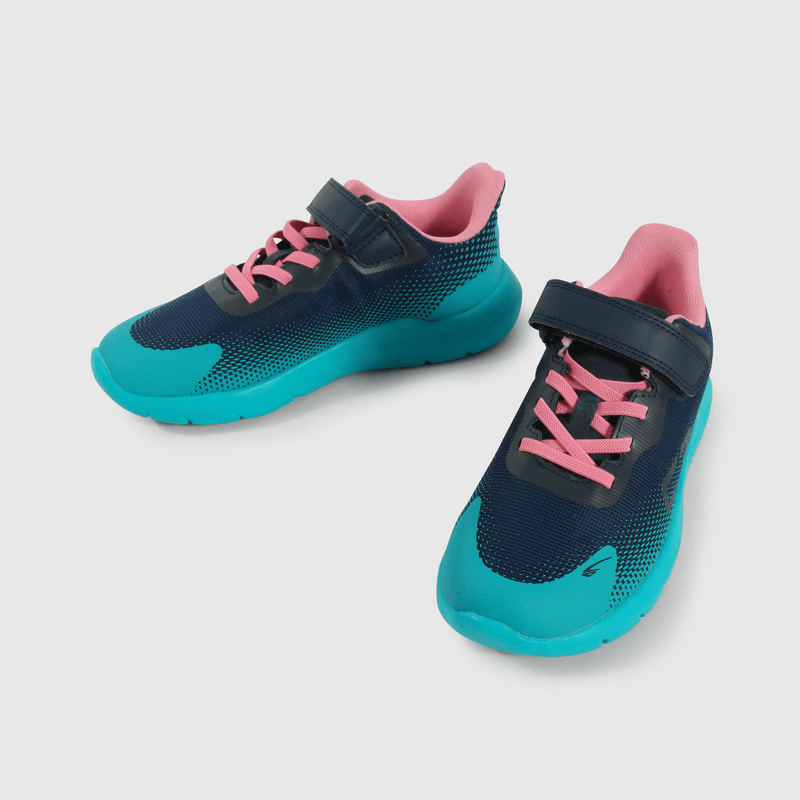 Zapatilla Sport de Niña Verde Caña Baja con Velcro y Cordón