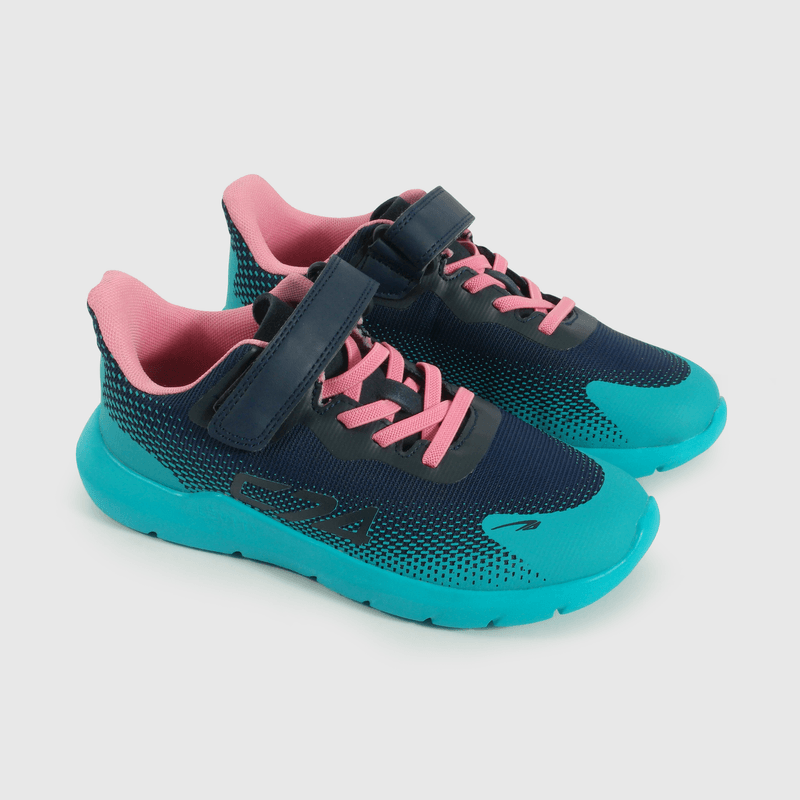 Zapatilla Sport de Niña Verde Caña Baja con Velcro y Cordón