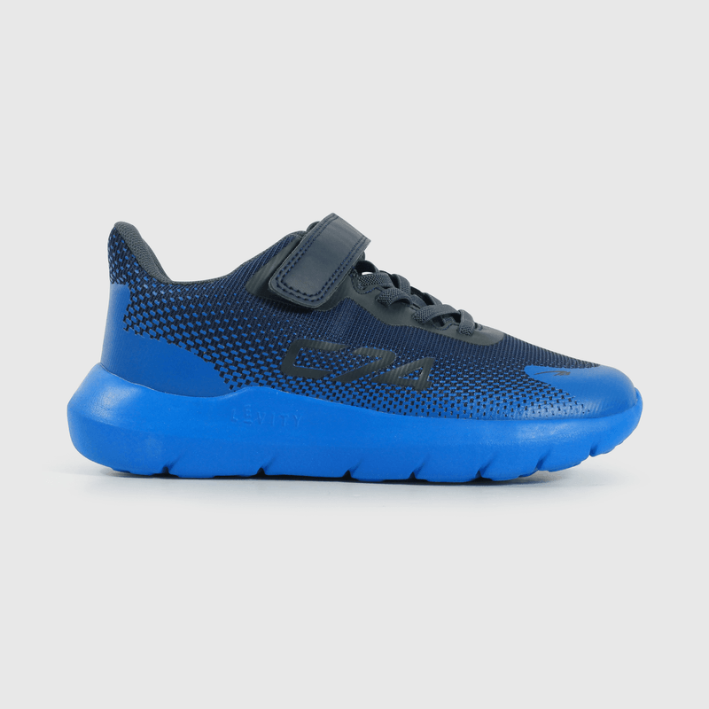 Zapatilla Sport de Niño Azul Caña Baja con Velcro y Cordón