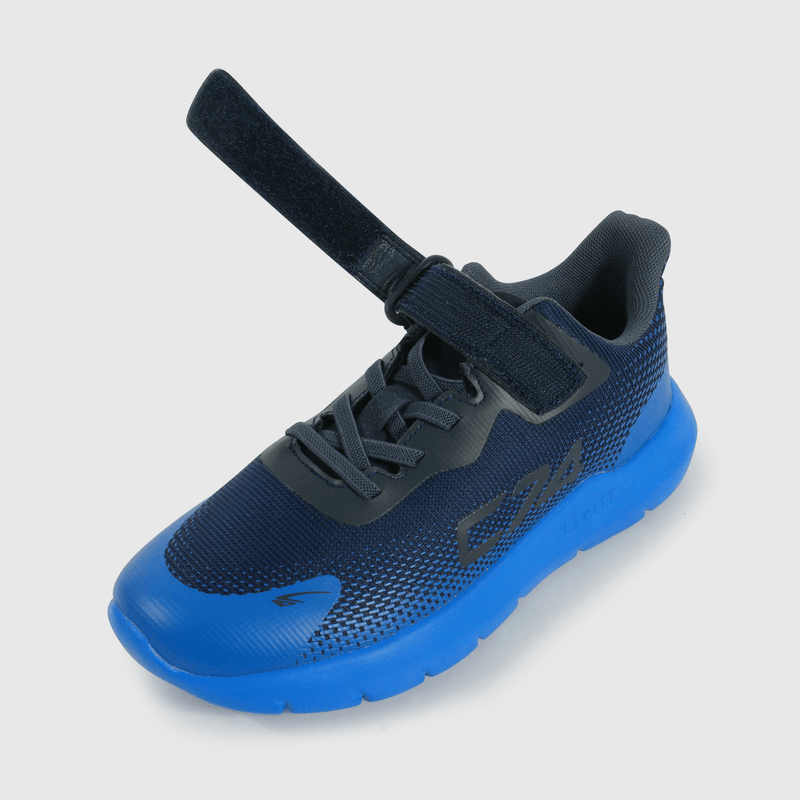 Zapatilla Sport de Niño Azul Caña Baja con Velcro y Cordón