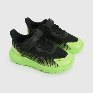 Zapatilla Caminante Sport Running de Niño Negro Velcro y Cordón