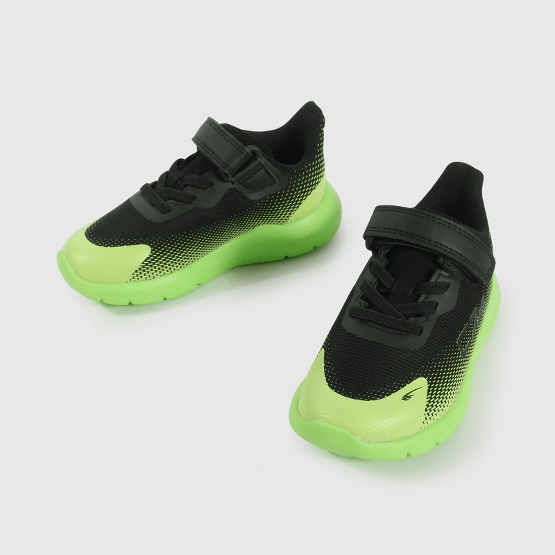 Zapatilla Caminante Sport Running de Niño Negro Velcro y Cordón