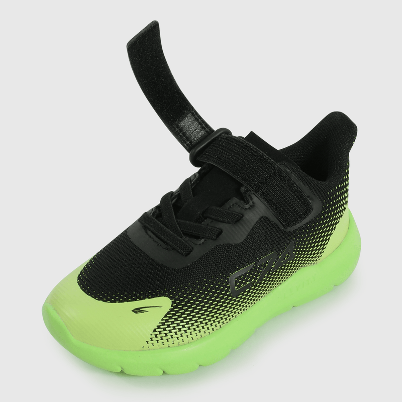 Zapatilla Caminante Sport Running de Niño Negro Velcro y Cordón