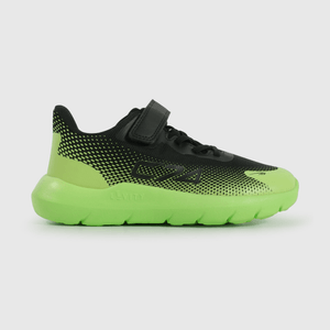 Zapatilla Sport de Niño Negro Caña Baja con Velcro y Cordón