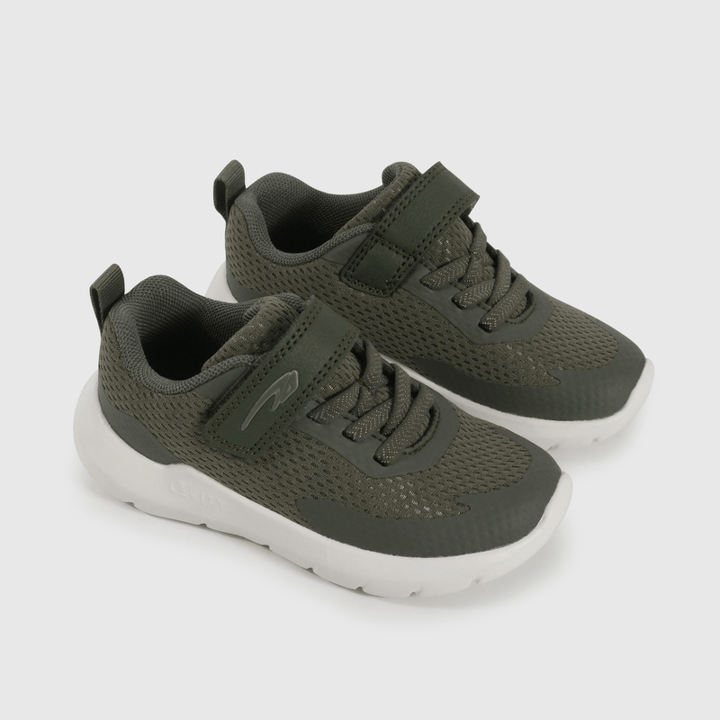 Zapatilla Caminante Sport Running de Niño Verde Velcro y Cordón