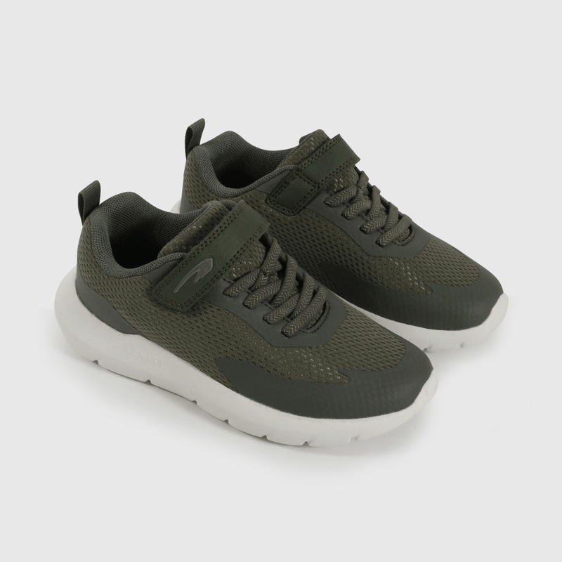 Zapatilla Sport de Niño Verde Caña Baja con Velcro y Cordón