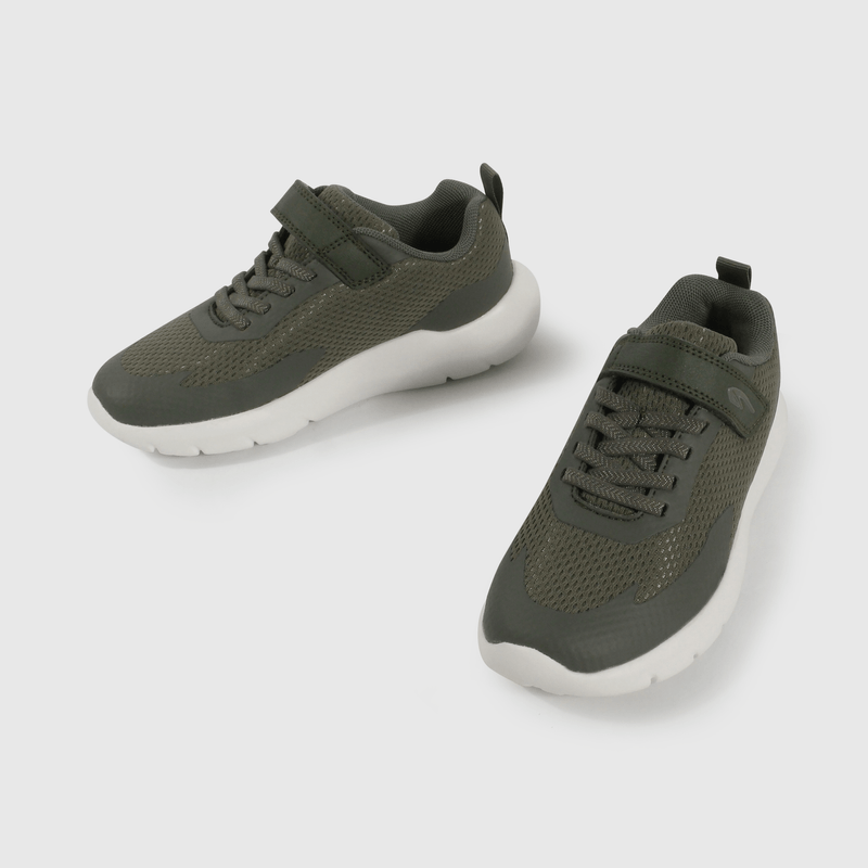 Zapatilla Sport de Niño Verde Caña Baja con Velcro y Cordón