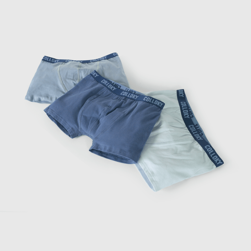 Bóxer azul para niños, pack de 3 cómodos y de calidad