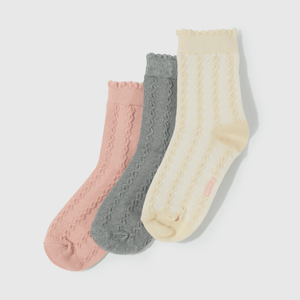 Calcetines trenzados para niños, pack de 3 colores