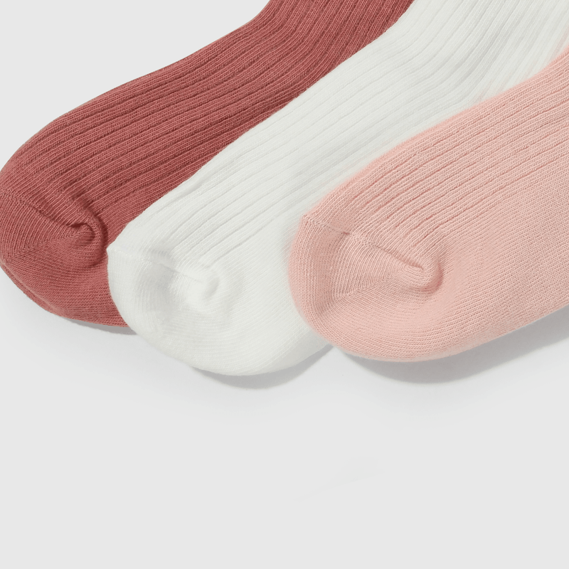 Calcetines rosados para niños, pack de 3