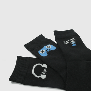 Calcetines negros para niños, pack de 3 con música