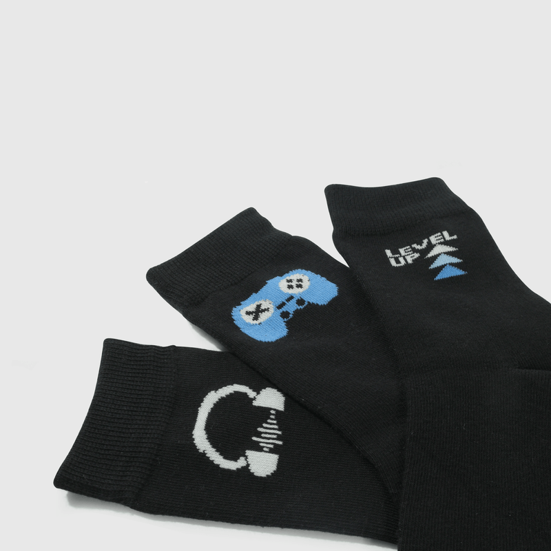 Calcetines negros para niños, pack de 3 con música