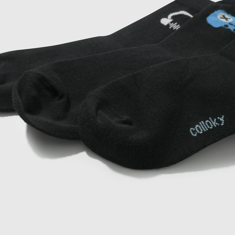 Calcetines negros para niños, pack de 3 con música