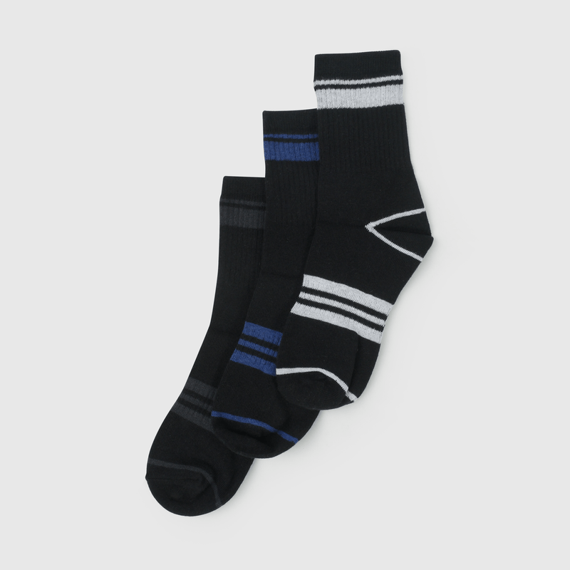 Calcetines negros para niños, pack de 3 cómodos