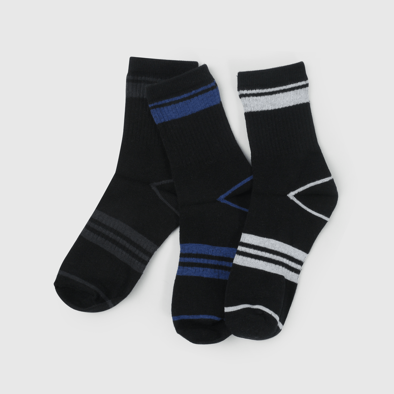 Calcetines negros para niños, pack de 3 cómodos
