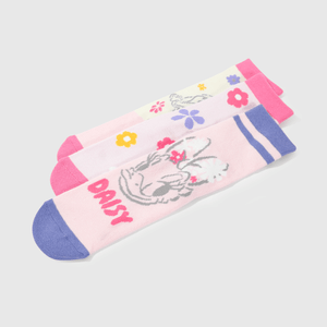 Calcetines rosados con Daisy para niños, pack de 3