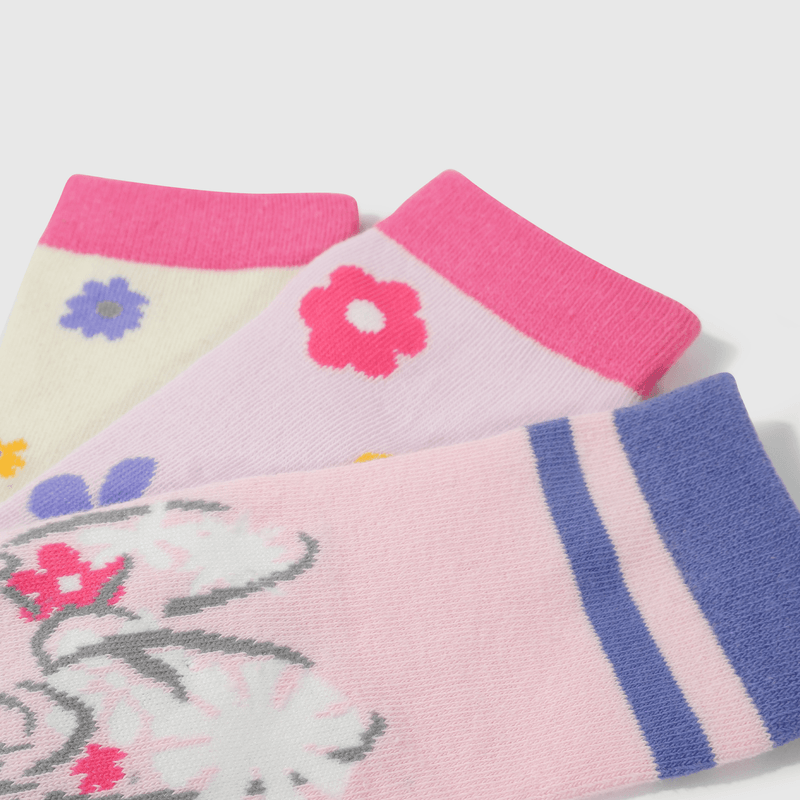 Calcetines rosados con Daisy para niños, pack de 3