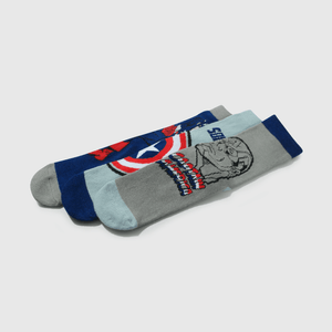 Calcetines azul Capitán América para niños, pack de 3