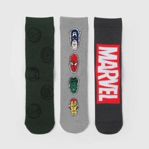Calcetines Avengers gris para niños, pack de 3