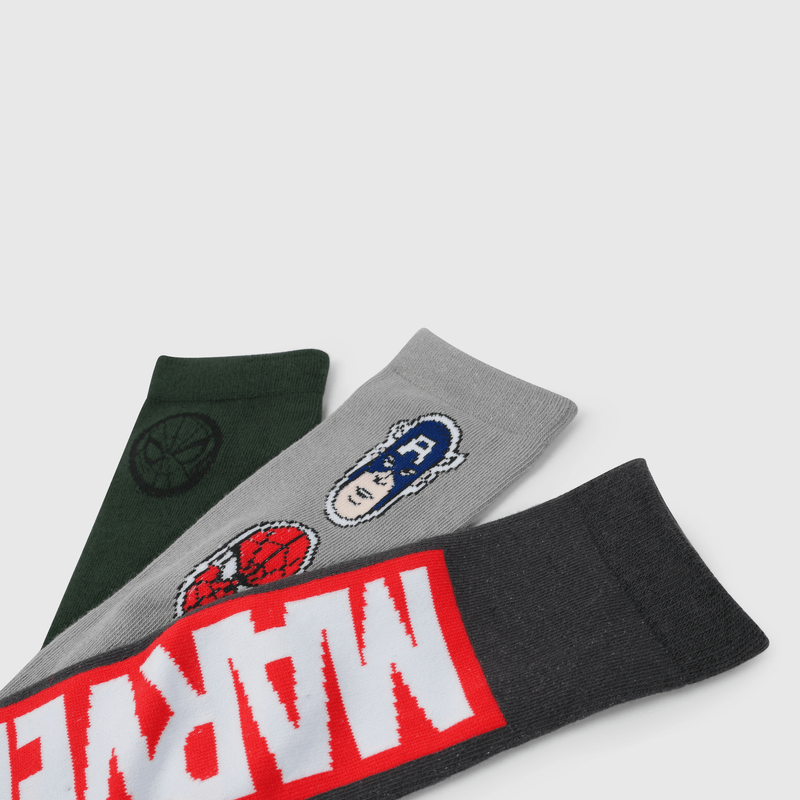 Calcetines Avengers gris para niños, pack de 3