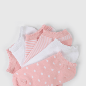 Calcetines cortos rosados para niños, pack de 3