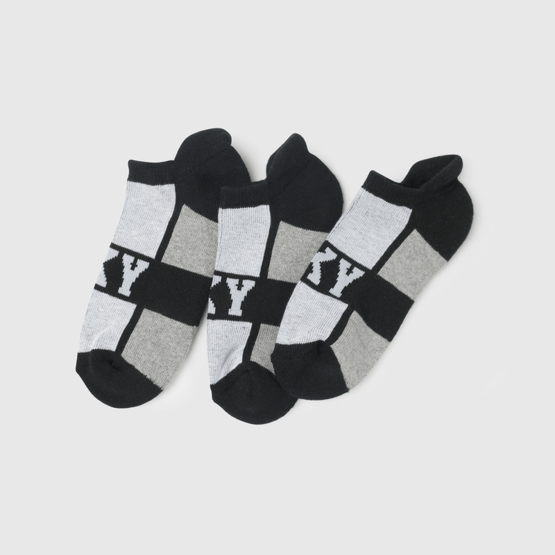 Calcetines cortos negros y grises para niños - Pack de 3