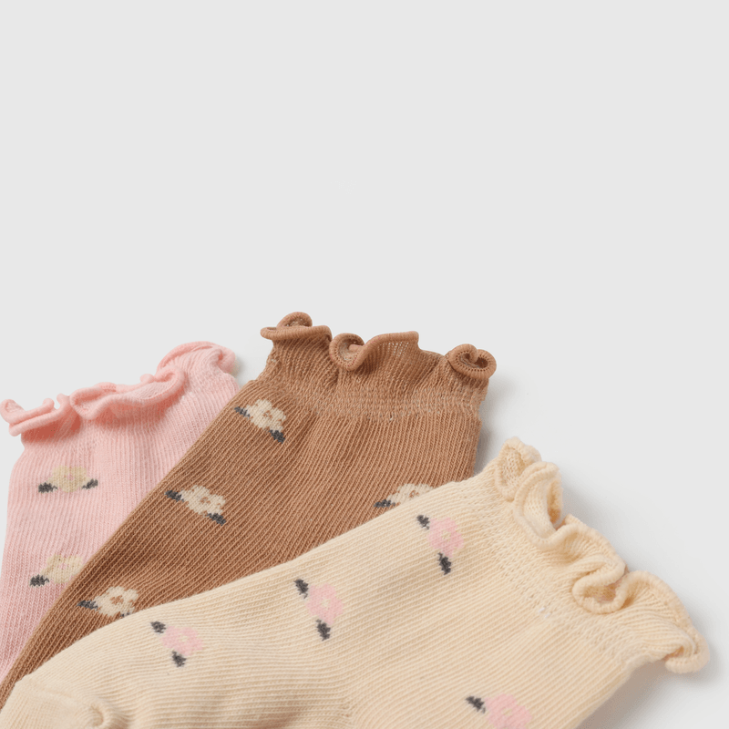 Pack 3 Calcetines Rosado Flores