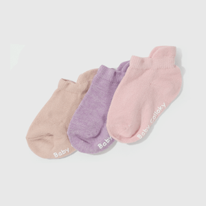 Calcetines cortos rosados para niñas, pack de 3
