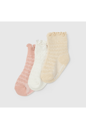 Pack 3 Calcetines Rosado Trenzado