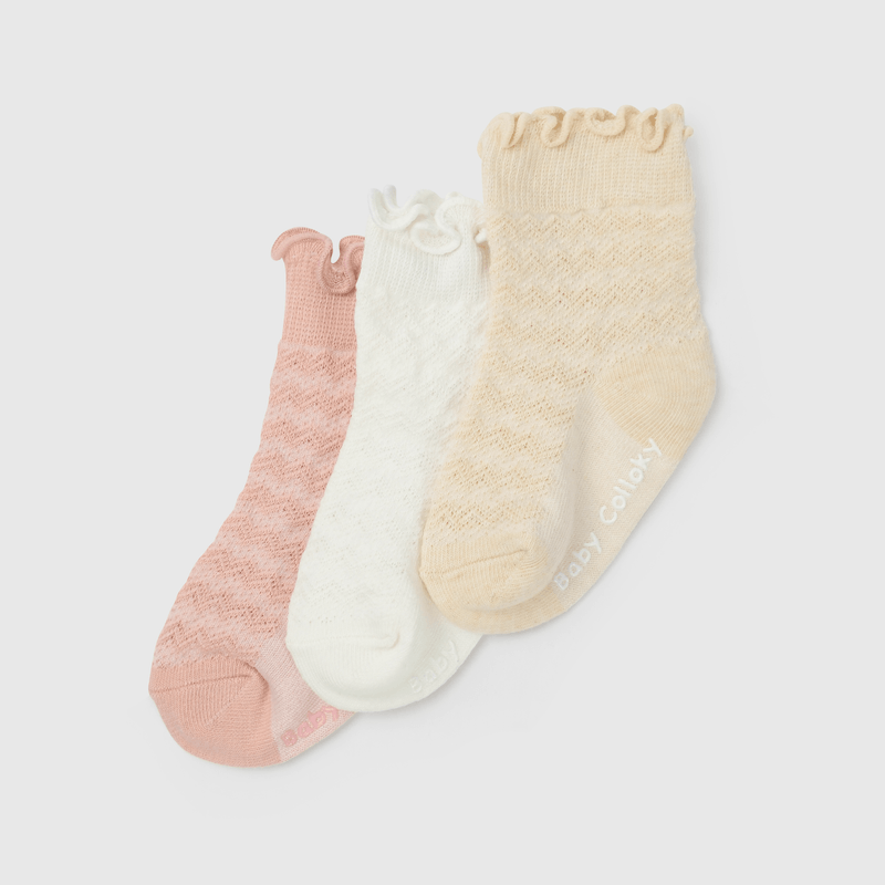 Calcetines trenzados suaves para niñas, pack de 3