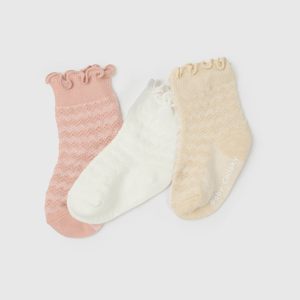 Calcetines trenzados suaves para niñas, pack de 3