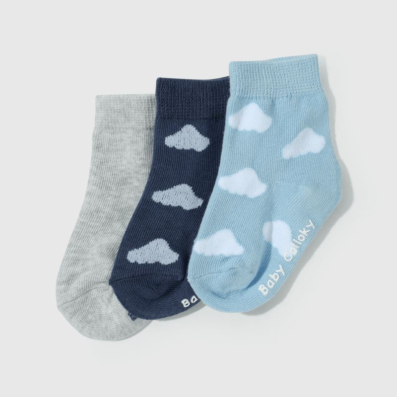 Calcetines azules para niños, pack de 3