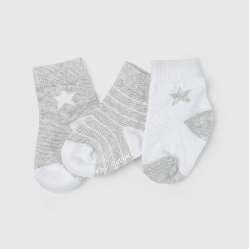 Calcetines grises para niños, pack de 3