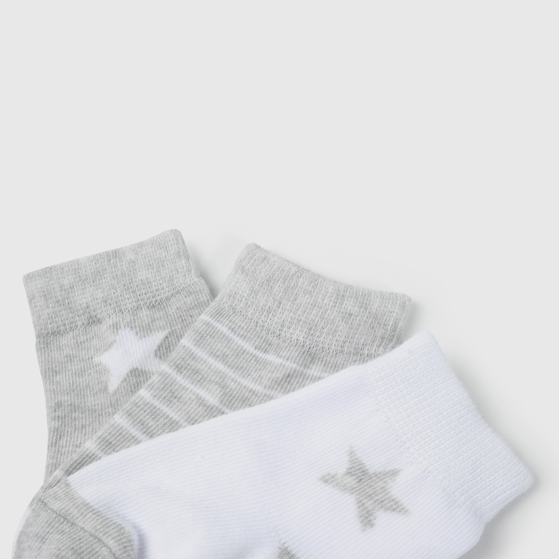 Calcetines grises para niños, pack de 3