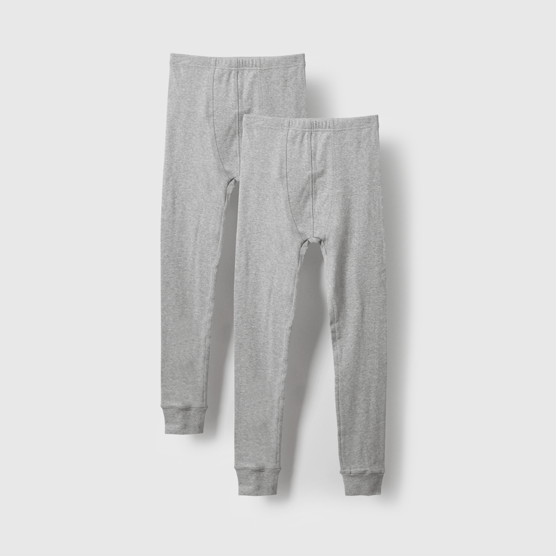 Calzoncillos largos gris para niños, pack de 2