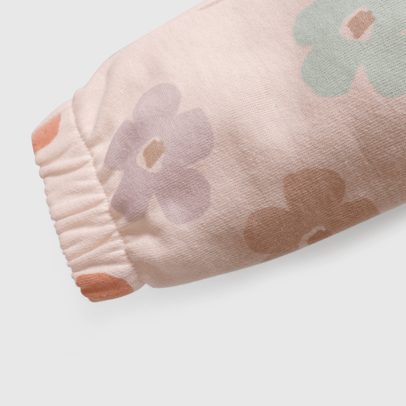 Buzo rosado con flores para niñas, suave y cómodo