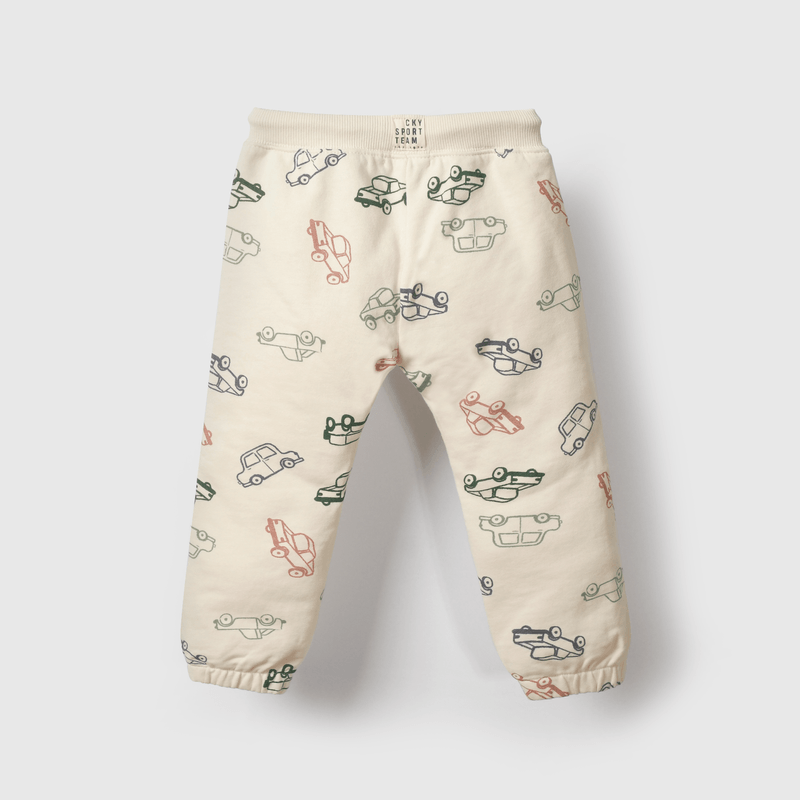 Buzo blanco con estampado de autos para niños