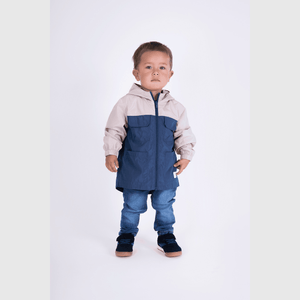 Chaqueta corta viento azul para niños en crecimiento