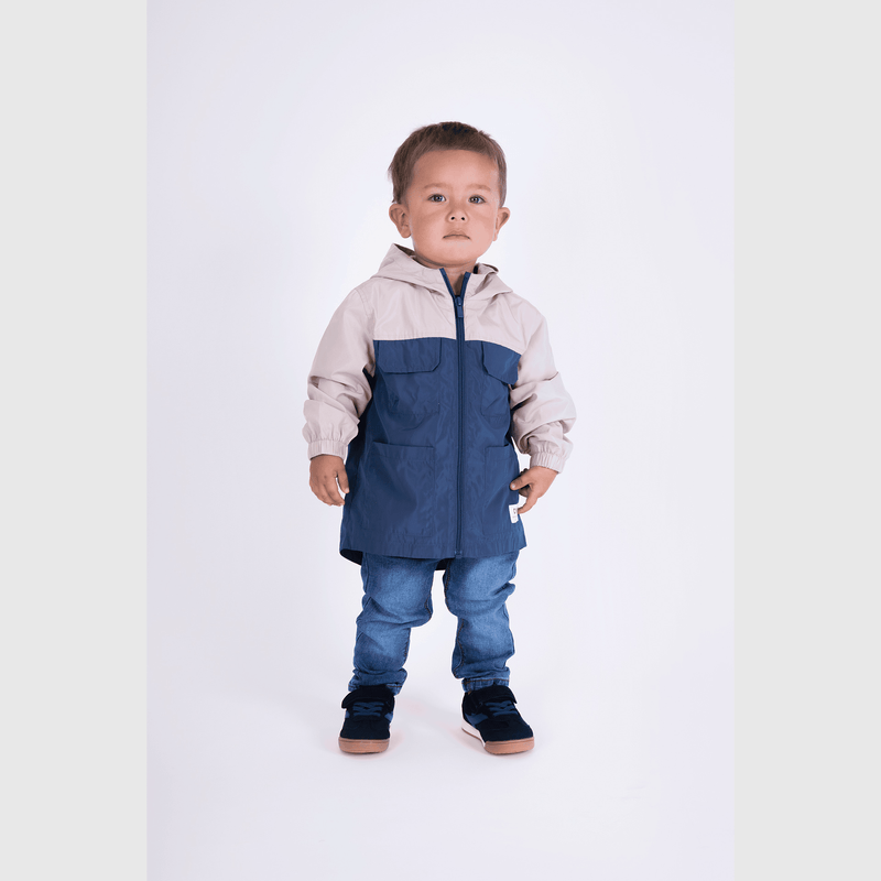 Chaqueta corta viento azul para niños en crecimiento