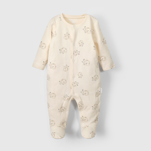 Enterito suave beige con leones para guaguas