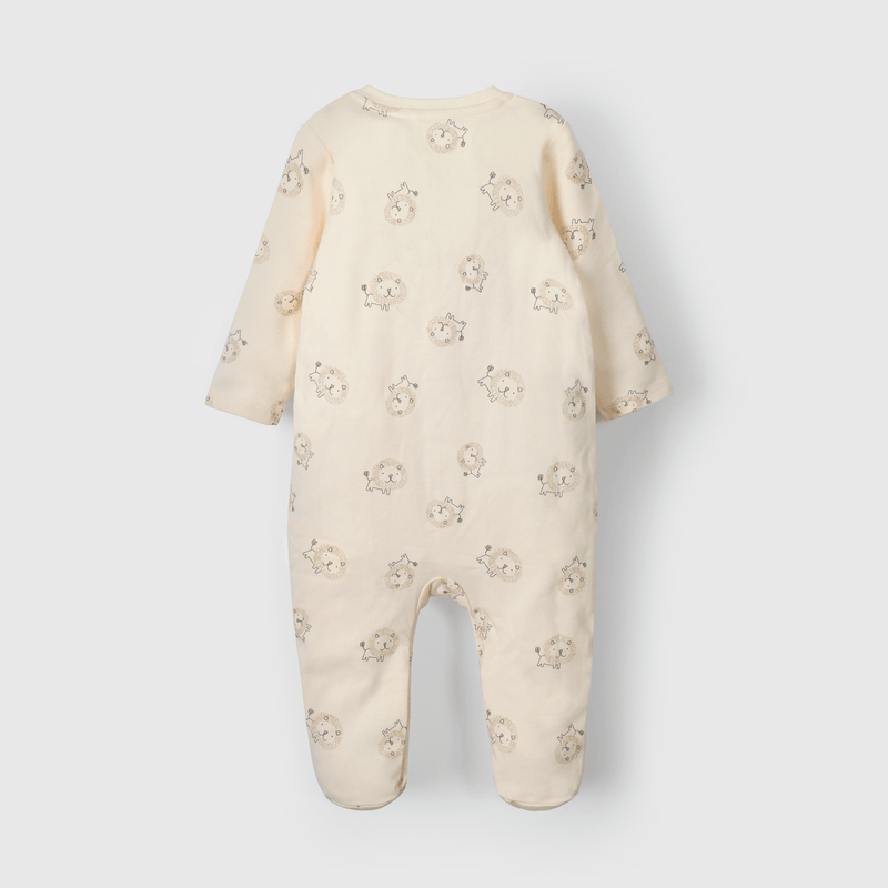 Enterito suave beige con leones para guaguas