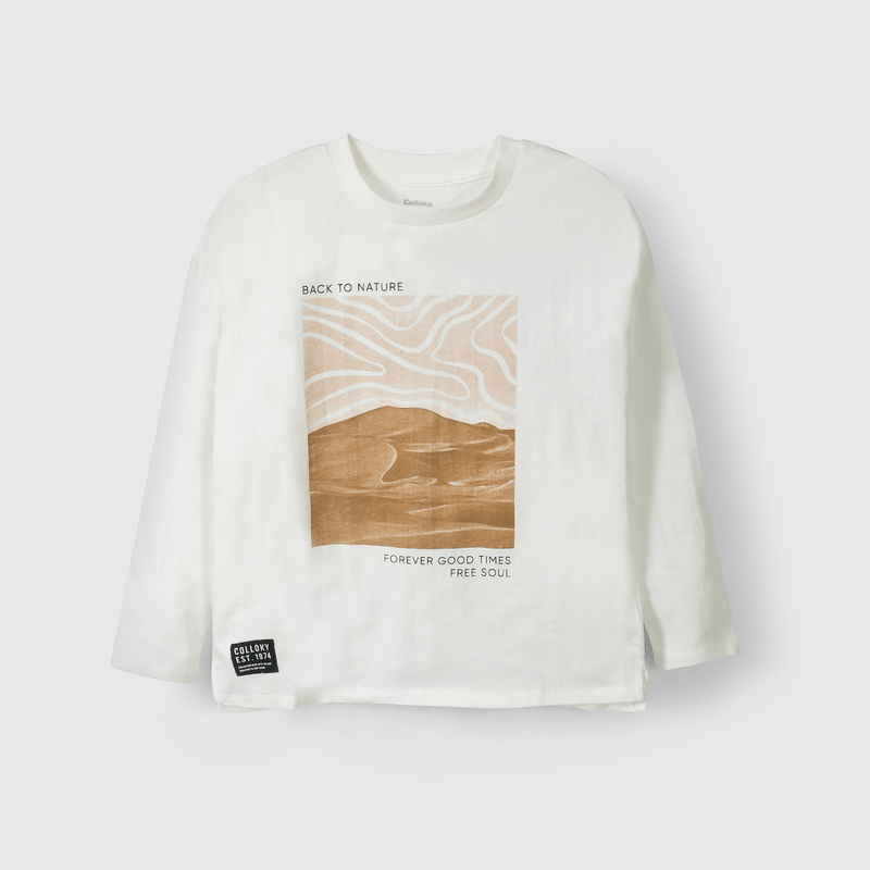 Polera Kids blanca, estilo fresco y cómodo para tu niño