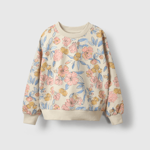 Polerón floral beige para niños, estilo y comodidad