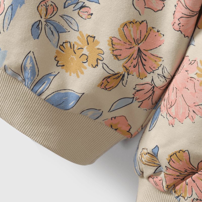 Polerón Beige Flores