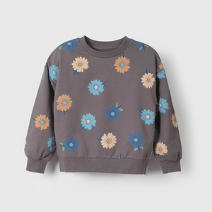 Polerón gris con flores para niños llenos de alegría