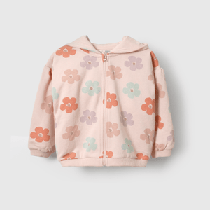Polerón rosa con flores para niña, suave y cómodo