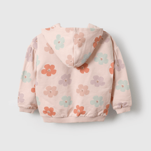 Polerón rosa con flores para niña, suave y cómodo