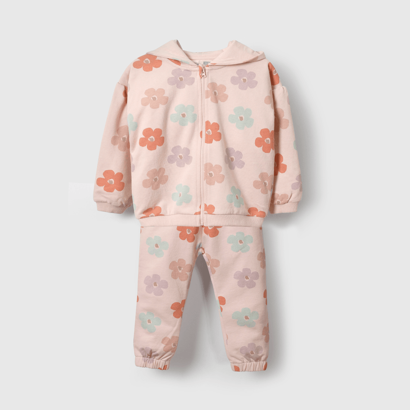 Polerón rosa con flores para niña, suave y cómodo