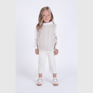 Chaleco beige para niña, estilo y comodidad
