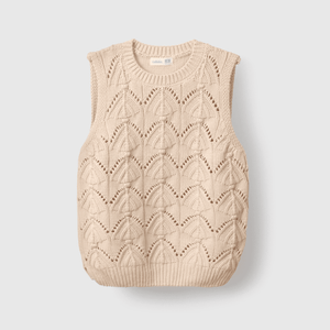 Chaleco sin mangas color crema para niña, estilo y comodidad